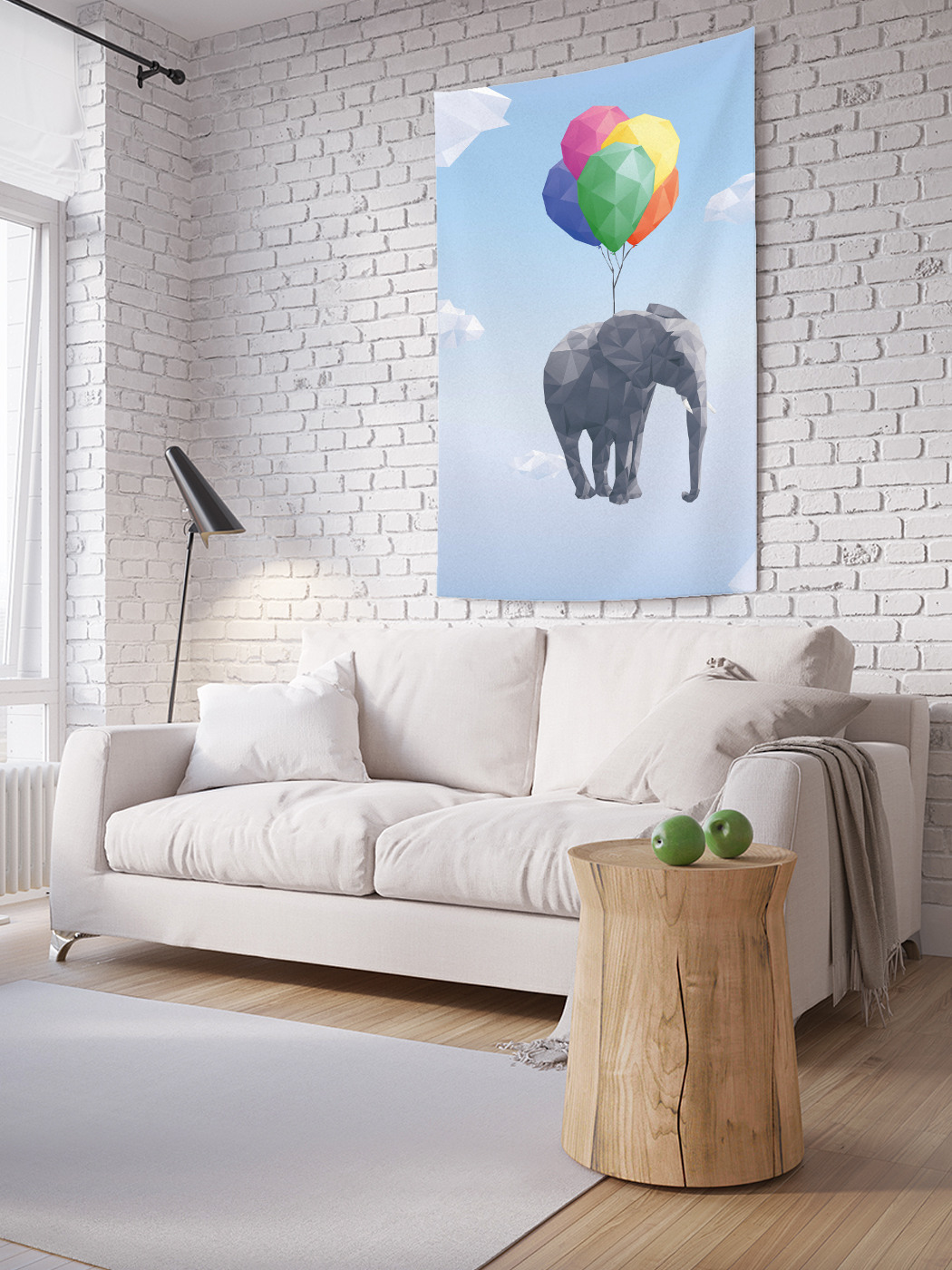 

Вертикальное фотопанно на стену JoyArty Слон с шарами 150x200 см, Слон с шарами