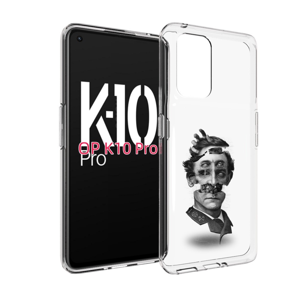 

Чехол MyPads страшное лицо абстракция для OPPO K10 Pro, Прозрачный, Tocco