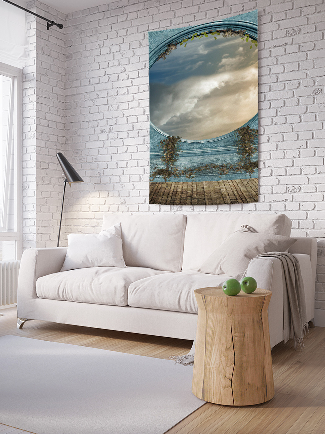 

Вертикальное фотопанно на стену JoyArty Круглое арочное окно 150x200 см, Круглое арочное окно