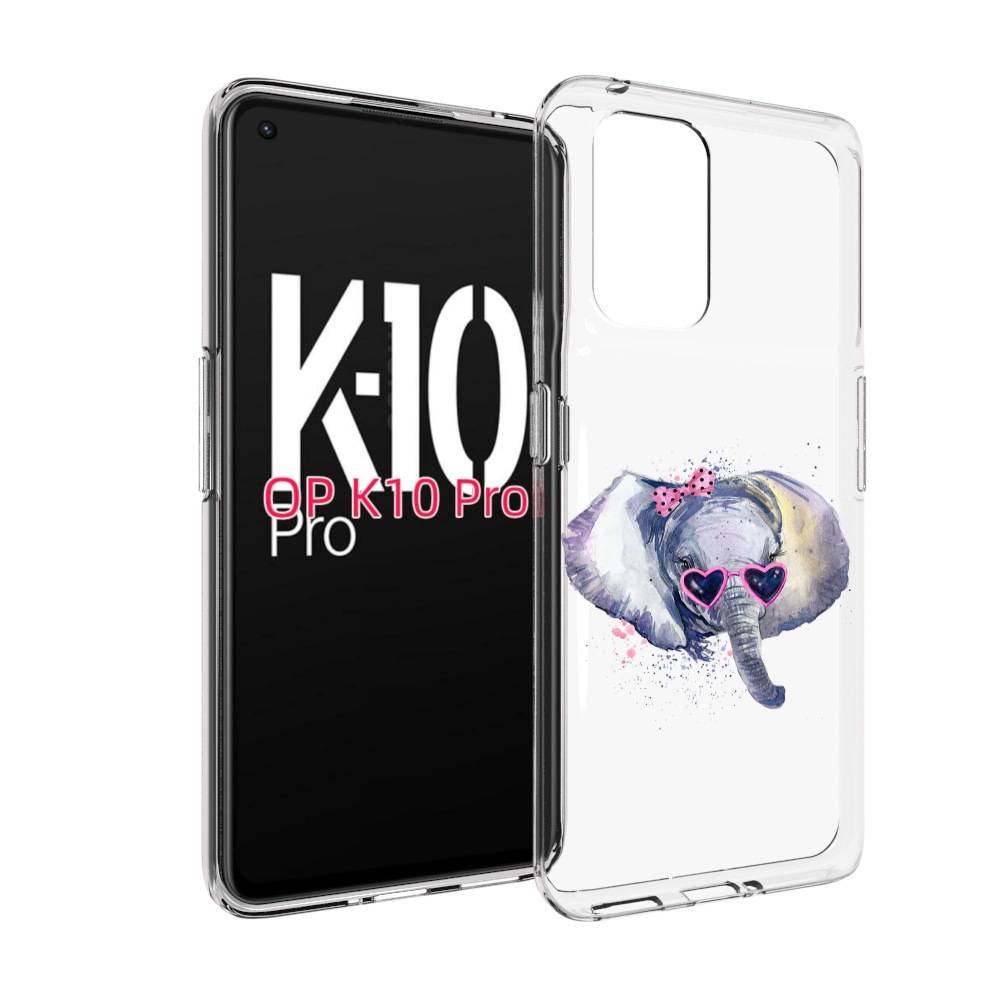 

Чехол MyPads слоник в очках для OPPO K10 Pro, Прозрачный, Tocco