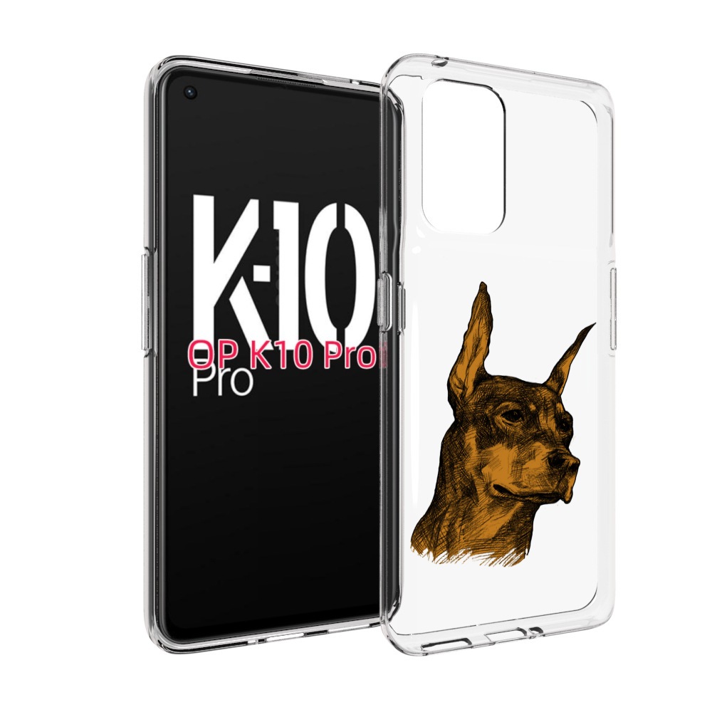 

Чехол MyPads скетч доберман для OPPO K10 Pro, Прозрачный, Tocco