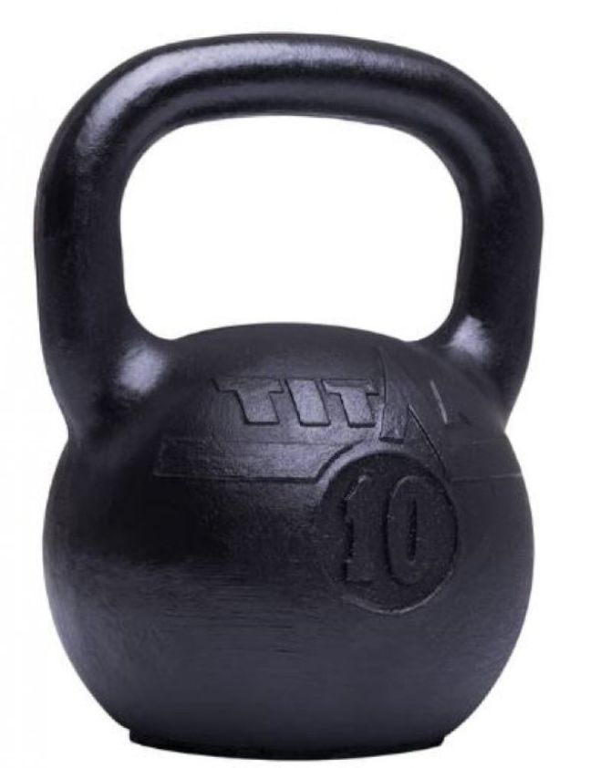 

Спортивная чугунная гиря 10 кг черная, Уральская гиря, Titan