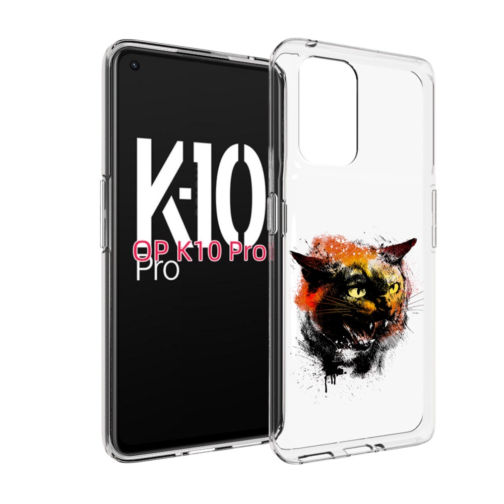 

Чехол MyPads сиамский кот для OPPO K10 Pro, Прозрачный, Tocco