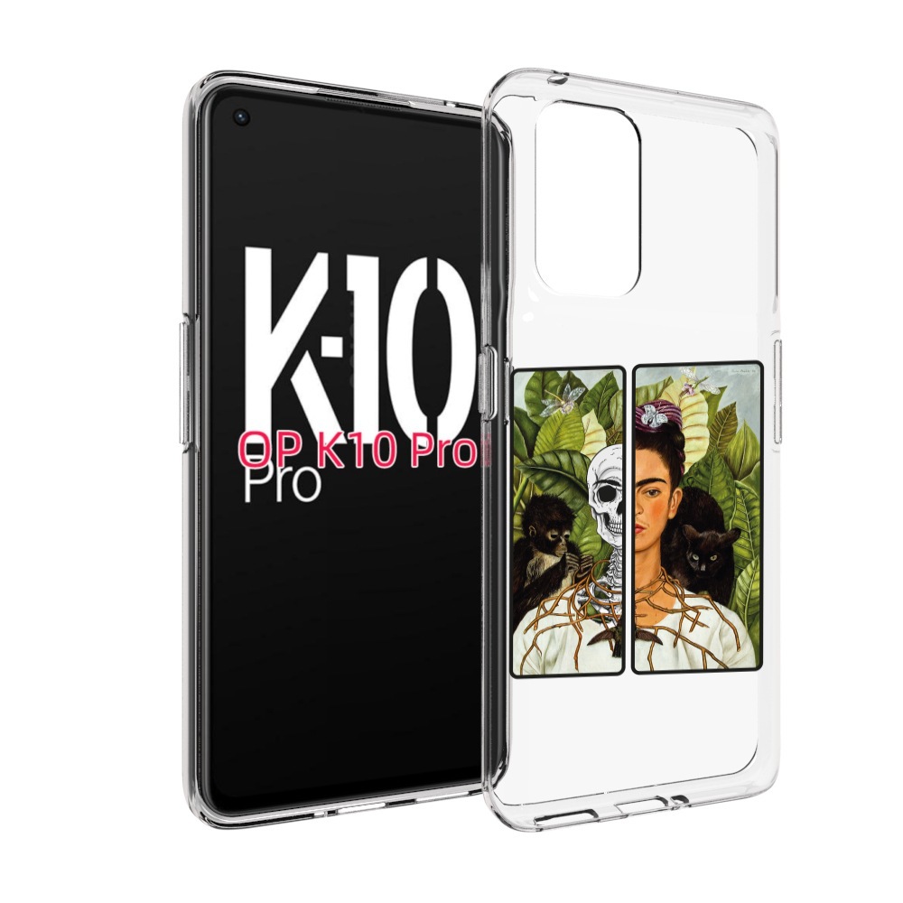 

Чехол MyPads сдвоенная картинка девушка скелет для OPPO K10 Pro, Прозрачный, Tocco