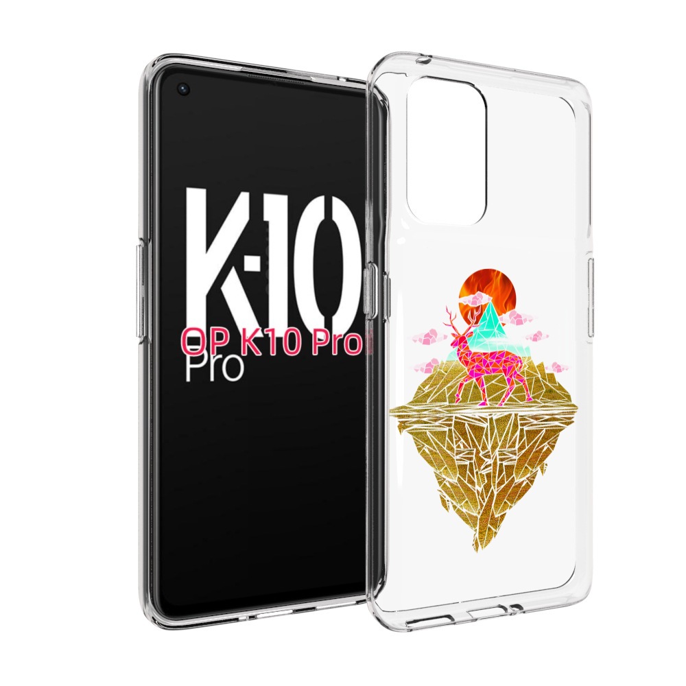 

Чехол MyPads розовый олень абстракция для OPPO K10 Pro, Прозрачный, Tocco