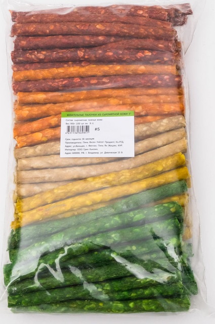 

Лакомство для собак Green Qzin Жевательные палочки из сыромятной воловьей кожи, 900г