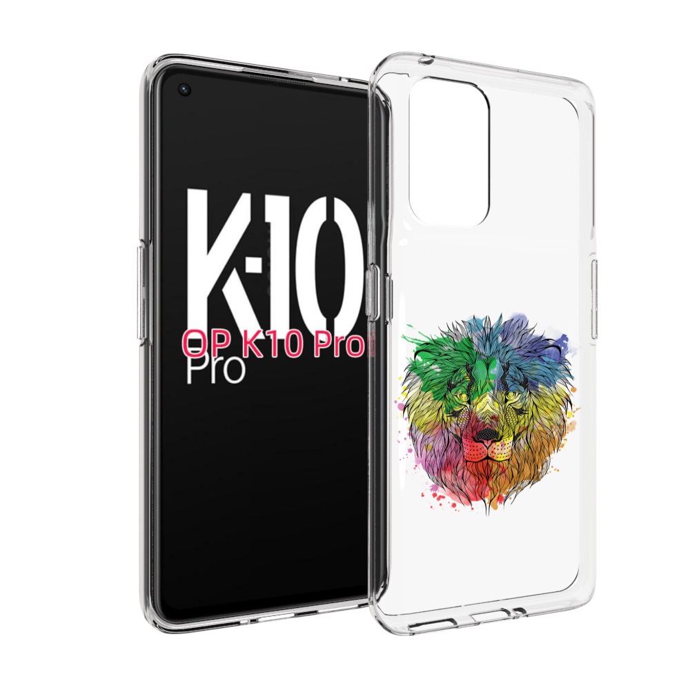 

Чехол MyPads разноцветный гордый лев для OPPO K10 Pro, Прозрачный, Tocco