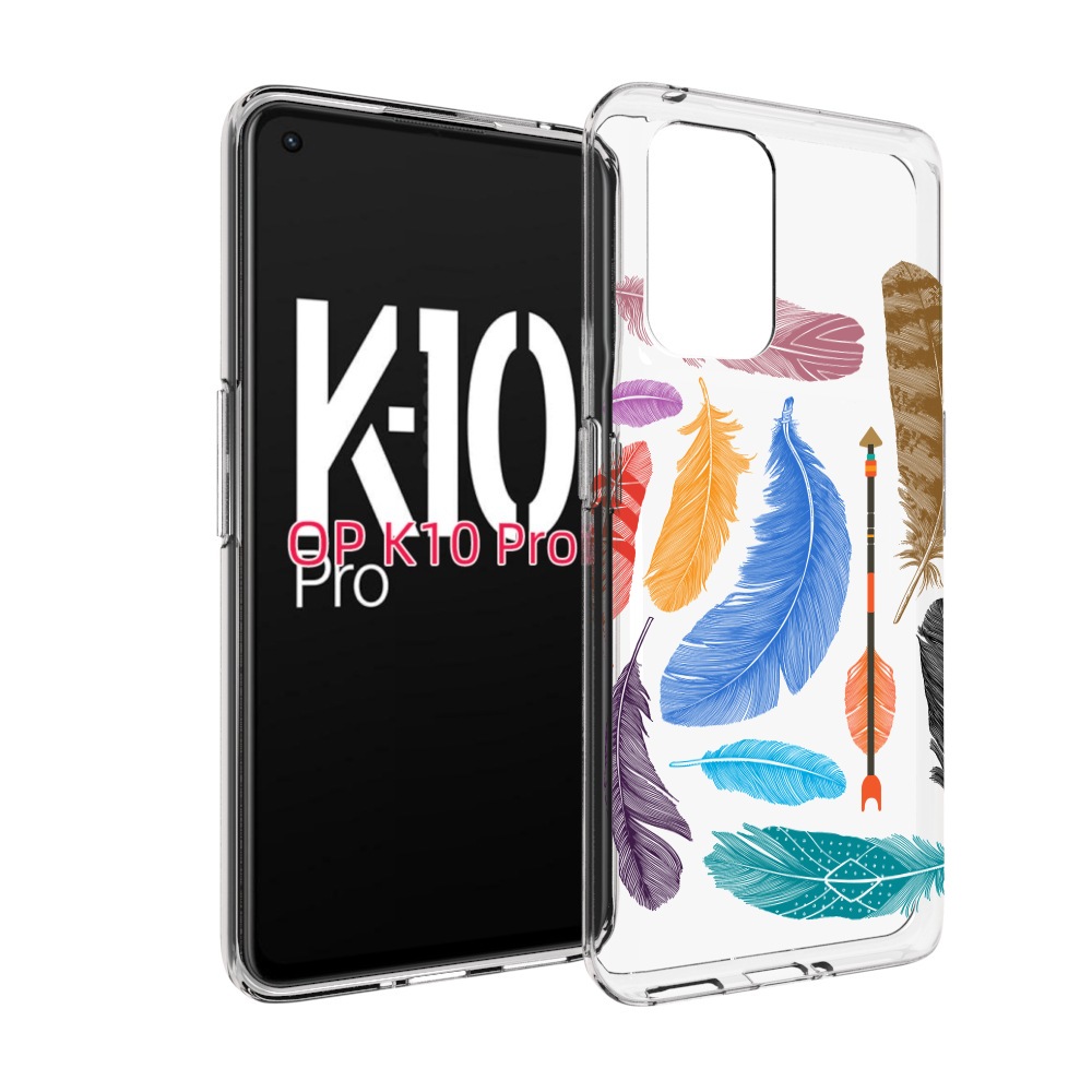 

Чехол MyPads разноцветные перья для OPPO K10 Pro, Прозрачный, Tocco