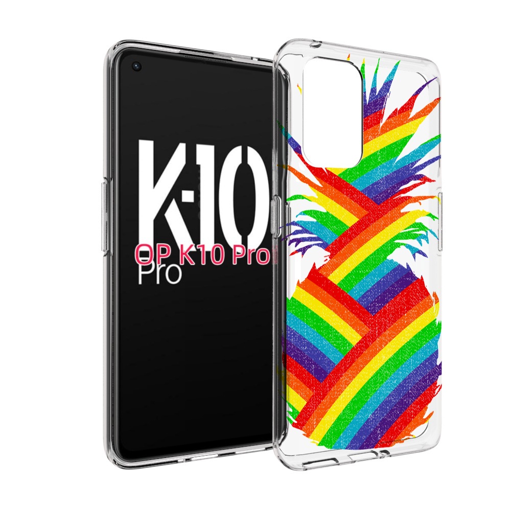 

Чехол MyPads радужный ананас для OPPO K10 Pro, Прозрачный, Tocco