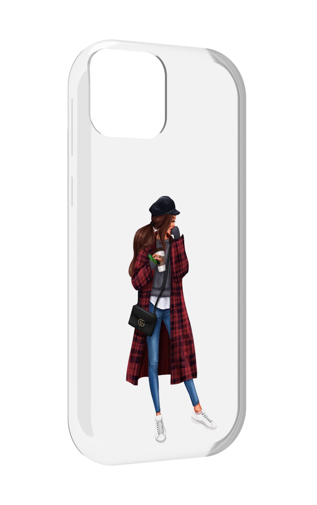 Чехол MyPads девушка-в-клетчатом-пальто для UleFone Note 6 / Note 6T / Note 6P