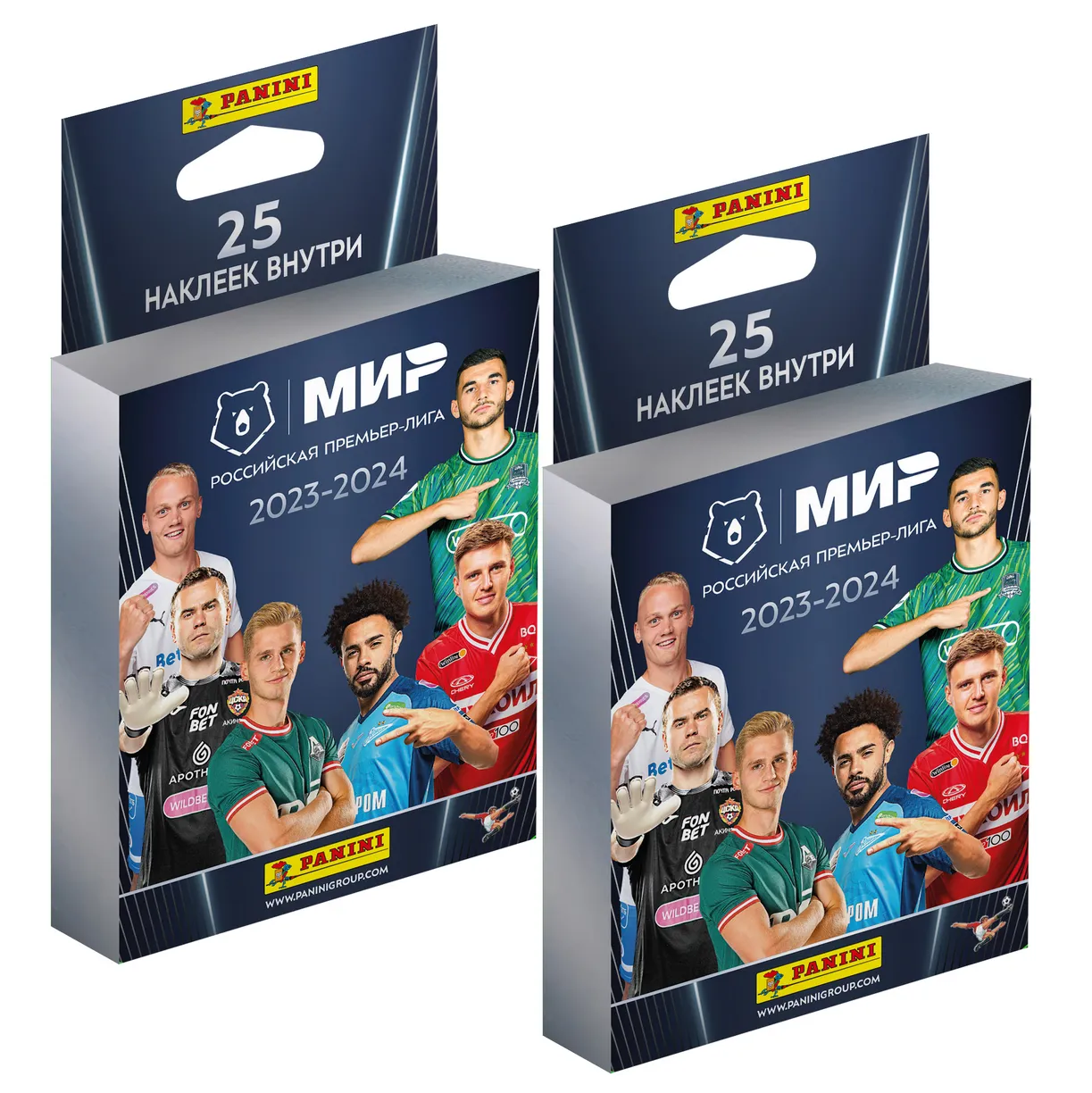 

Наклейки Panini РПЛ 2023-2024, 2 блистера, 50 наклеек, РПЛ 2023-2024