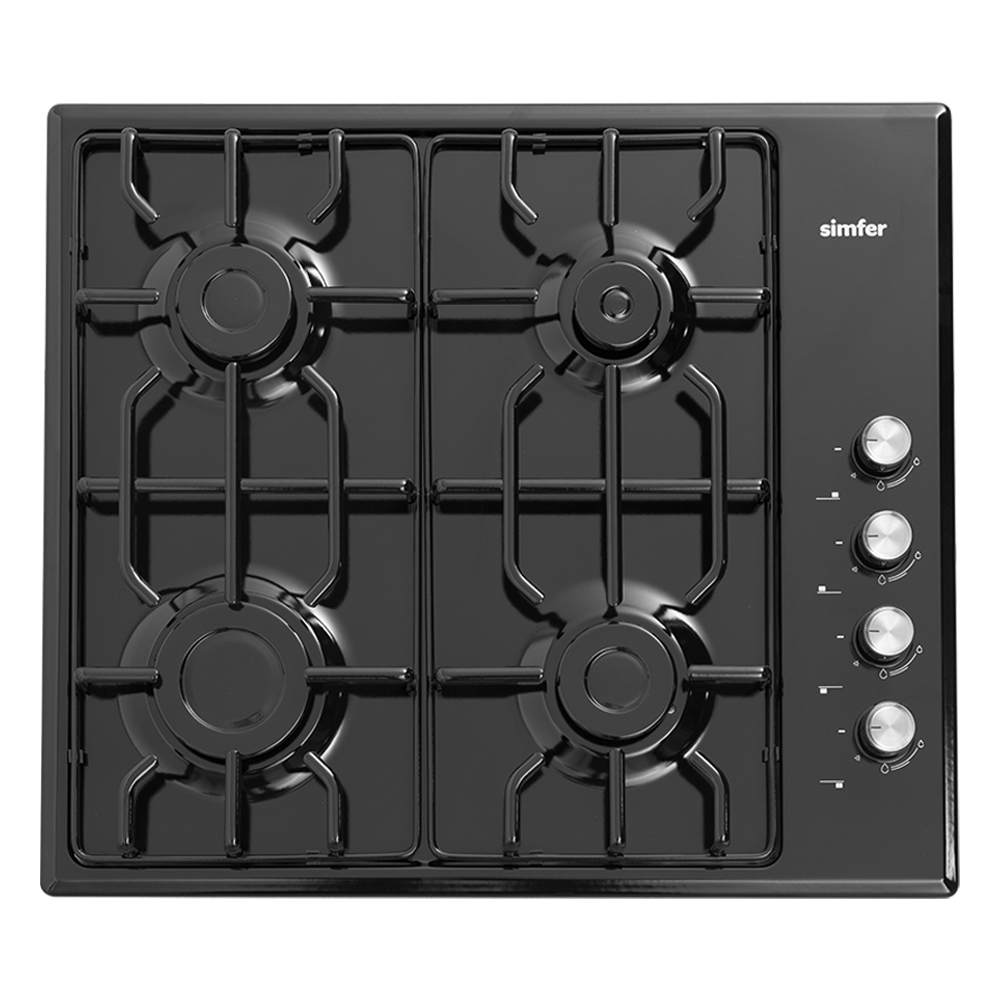 

Встраиваемая варочная панель газовая Simfer H60Q40B570 Black, H60Q40B570