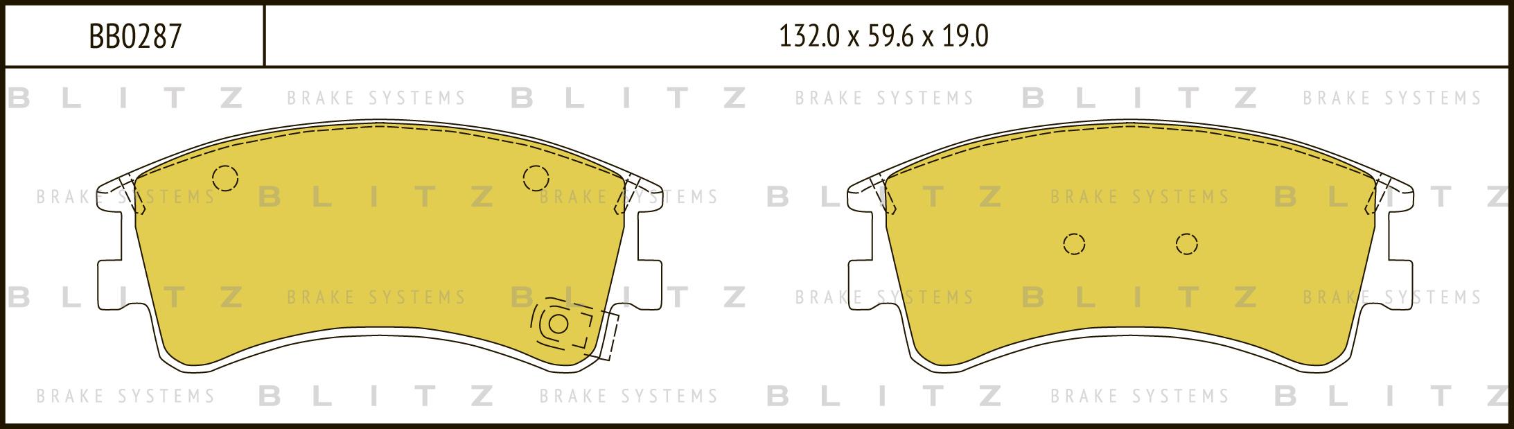 

Тормозные колодки BLITZ дисковые BB0287