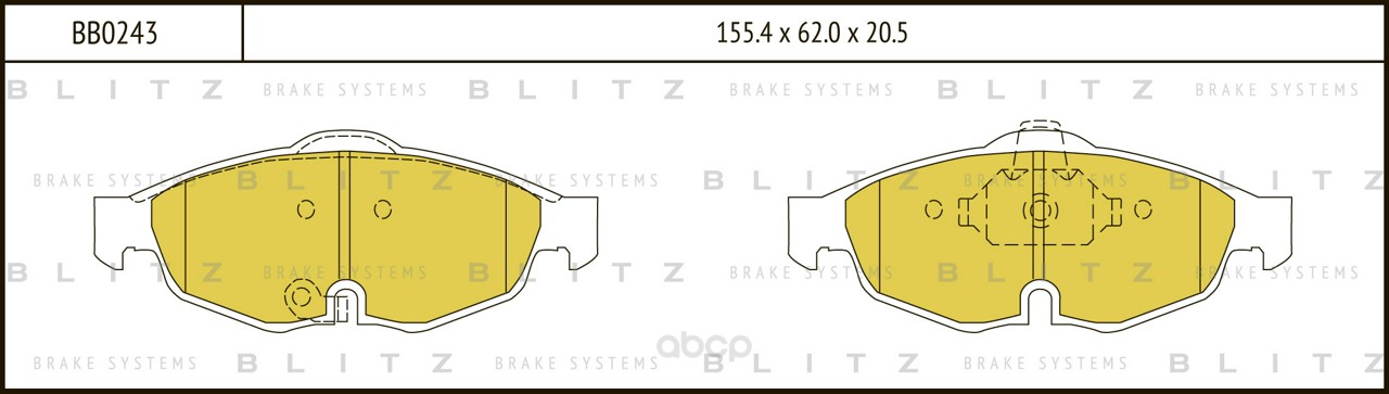 Тормозные колодки BLITZ передние BB0243 100057006268