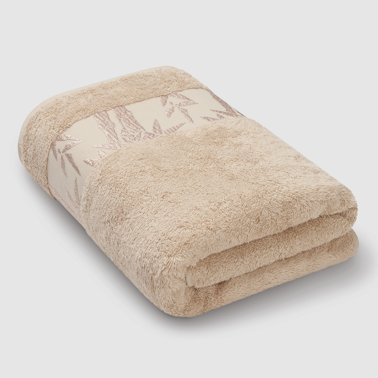 фото Полотенце ecotex бамбук 90x150 бежевый smoke grey