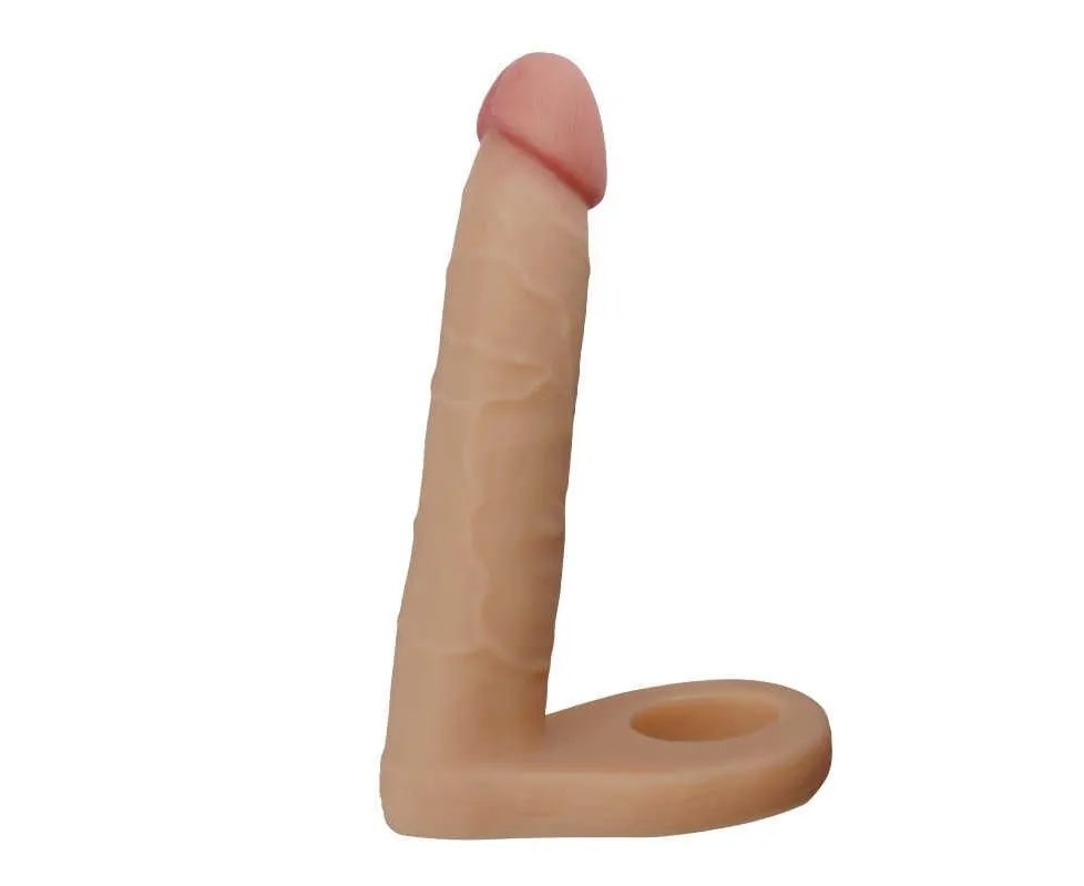 Телесная насадка для двойного проникновения The Ultra Soft Double 6.25  15,8 см.