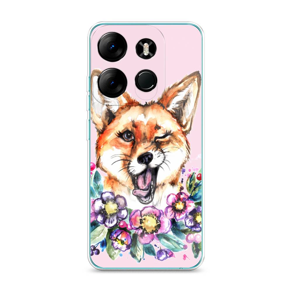 

Чехол Awog на Tecno Pop 7 Pro "Подмигивающая лиса", Оранжевый, 303450-10