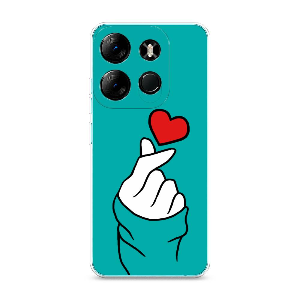 

Чехол Awog на Tecno Pop 7 Pro "Маленькое сердечко", Голубой;белый;красный, 303450-7