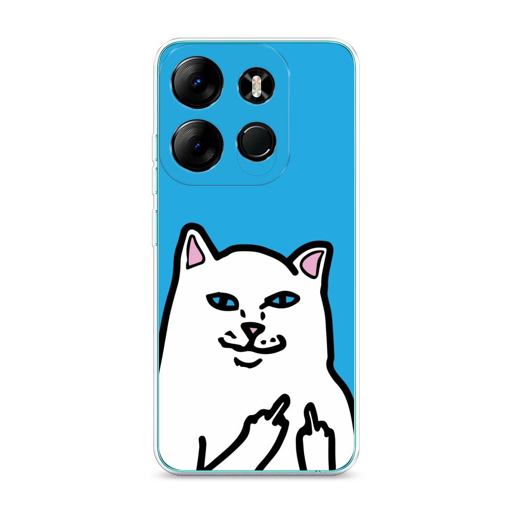 

Чехол Awog на Tecno Pop 7 Pro "Кот жесть", Белый;голубой;черный, 303450-9