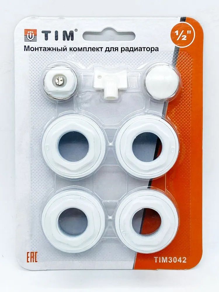 

Монтажный комплект для радиатора TIM набор-пробок, Серебристый, монтажный комплект_1"_1/2"