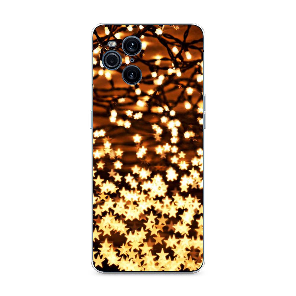 

Чехол для Oppo Find X3 Pro "Новогодняя гирлянда", Золотистый, 255750-5