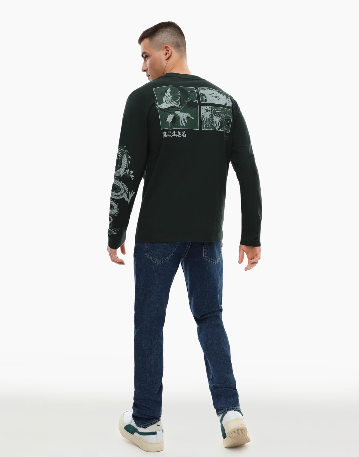 Лонгслив мужской Gloria Jeans BKT012991 зеленый XS
