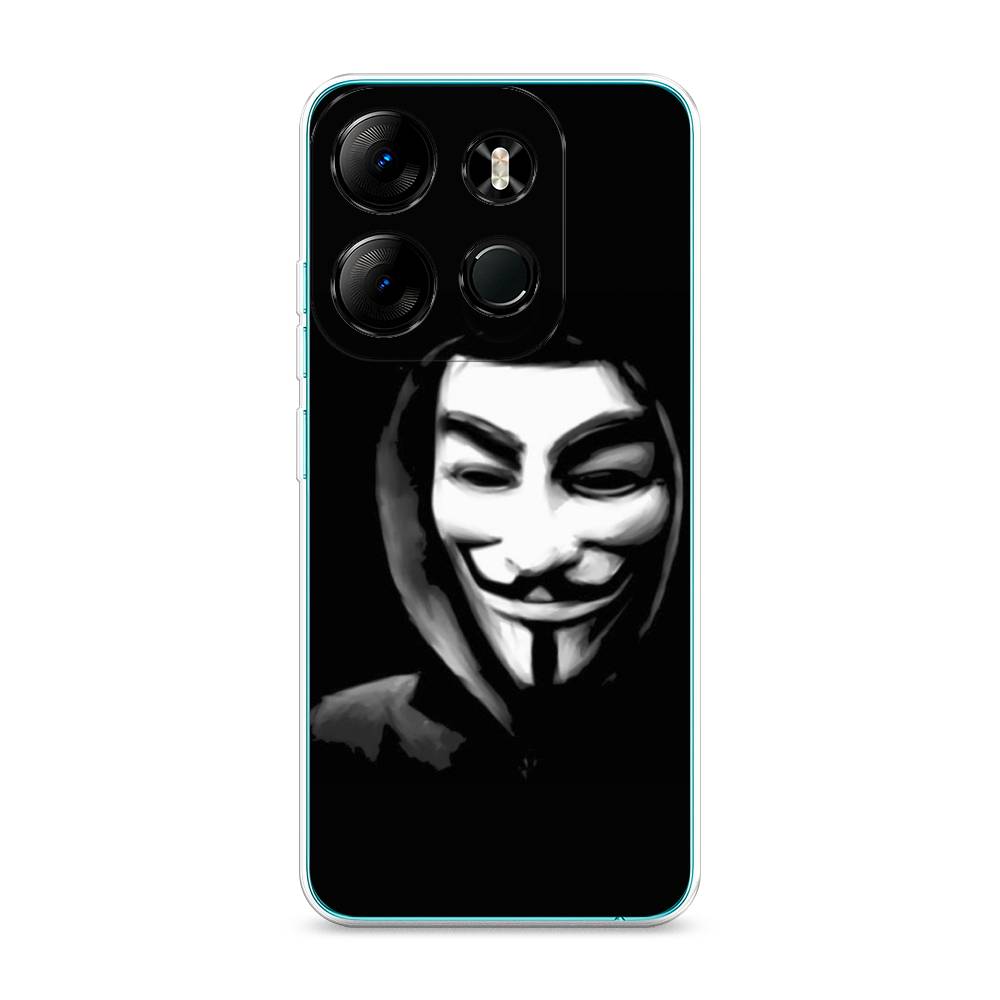 

Чехол Awog на Tecno Pop 7 Pro "Анонимус", Черный;серый;белый, 303450-5
