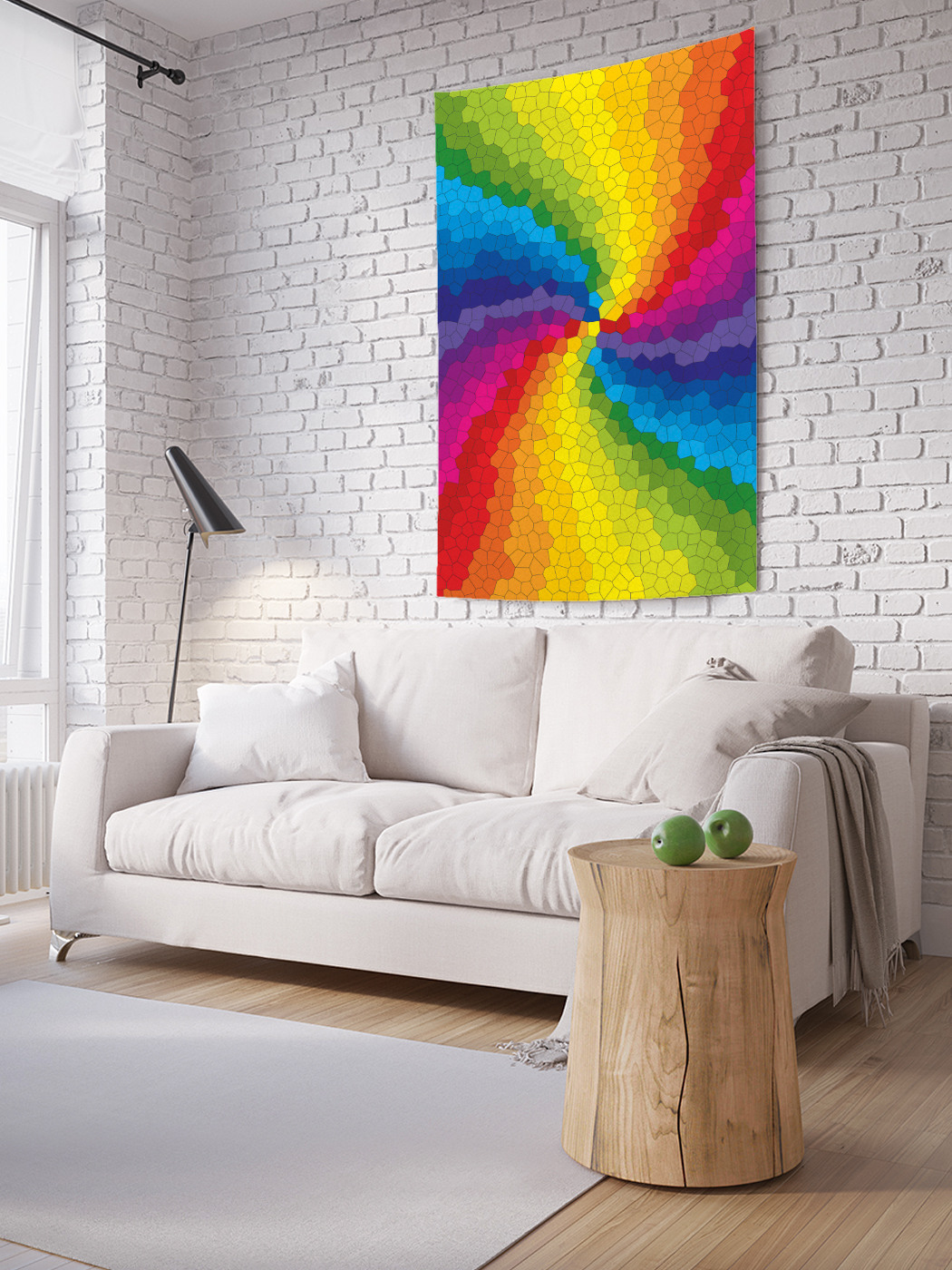 

Вертикальное фотопанно на стену JoyArty Разновцетная мозаичная спираль 150x200 см, Разновцетная мозаичная спираль