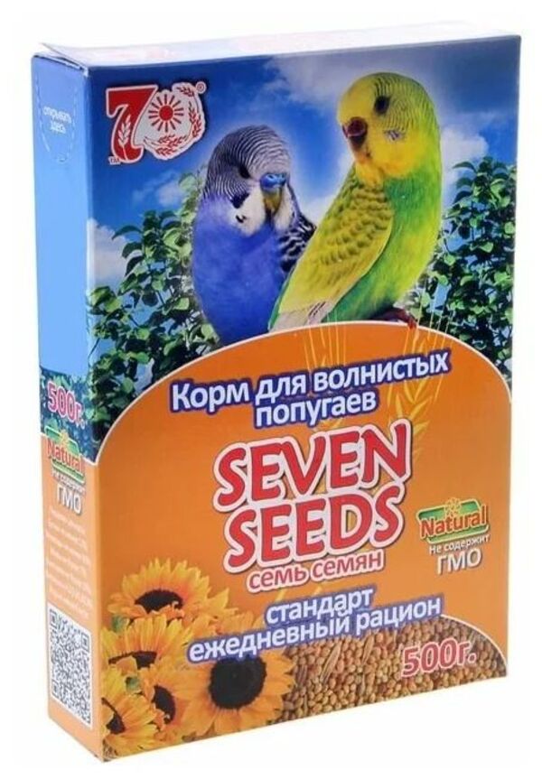 

Сухой корм для волнистых попугаев Seven Seeds, 500 г