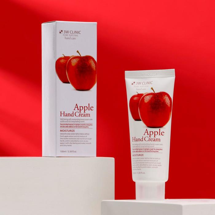 Увлажняющий крем для рук с экстрактом яблока 3W CLINIC Moisturizing Apple Hand Cream, 100