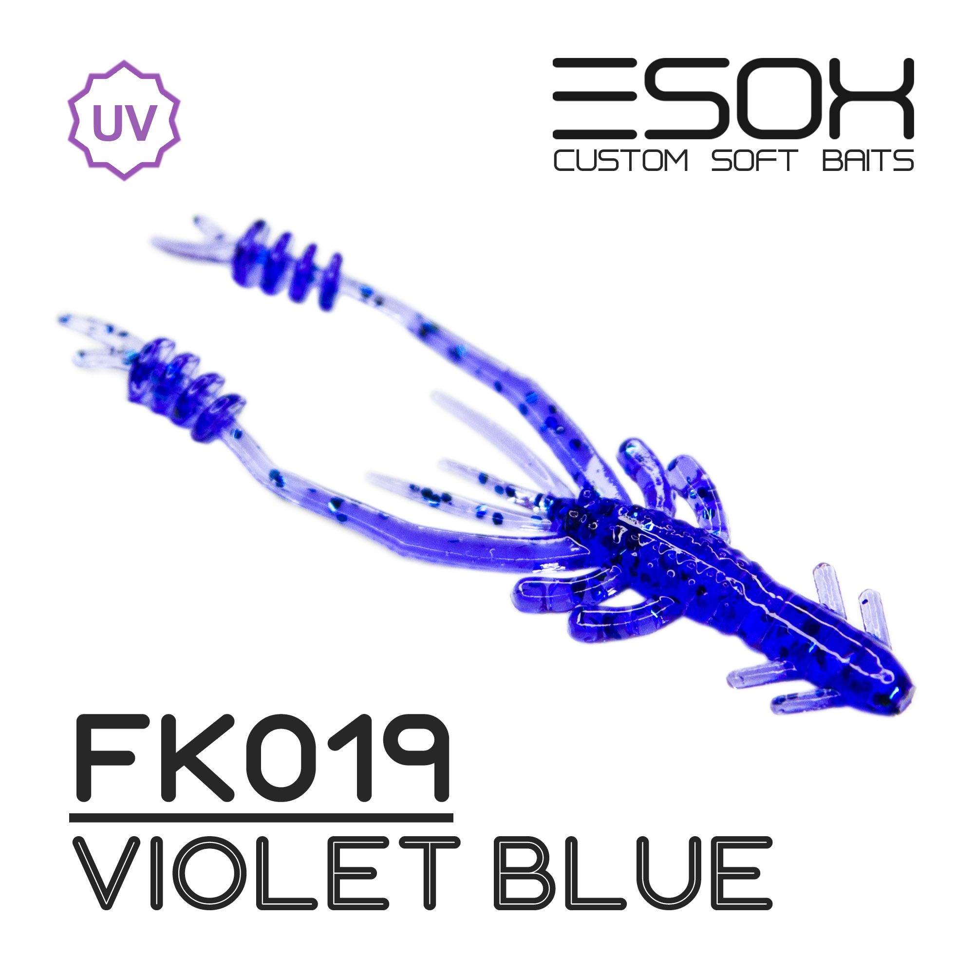 

Силиконовая приманка Esox Swish Shrimp 50 мм цвет FK019 Violet Blue 10 шт, Swish Shrimp