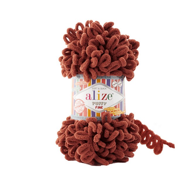

Пряжа ALIZE Ализе Puffy fine 5 шт. в упак. цвет 090 терракот ALIZE-PUFFY.FINE.090,, Коричневый