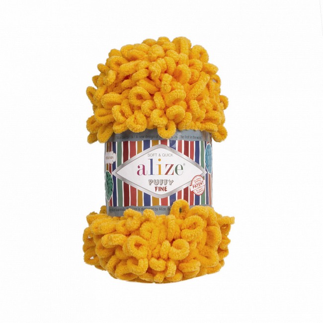 

Пряжа ALIZE Ализе Puffy fine 5 шт. в упак. цвет 082 желтый ALIZE-PUFFY.FINE.082, 0