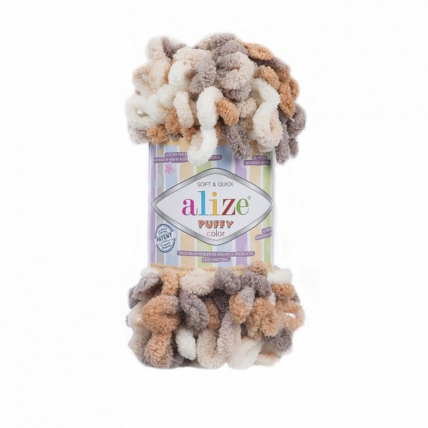 

Пряжа ALIZE Ализе Puffy color 5 шт. в упак. цвет 5926 ALIZE-PUFFY-COLOR.5926, 9.0, Коричневый
