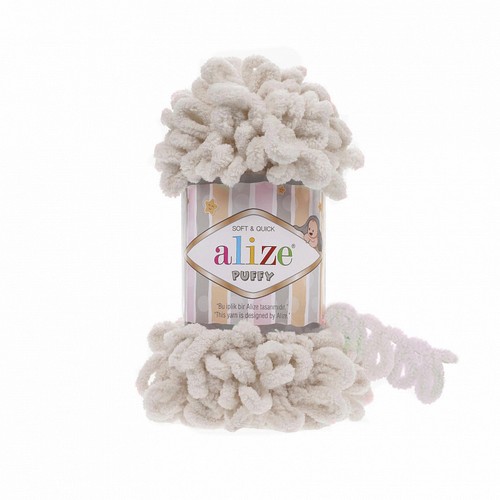 

Пряжа ALIZE Ализе Puffy 5 шт. в упак. цвет слоновая кость ALIZE-PUFFY.599, 9.5 м