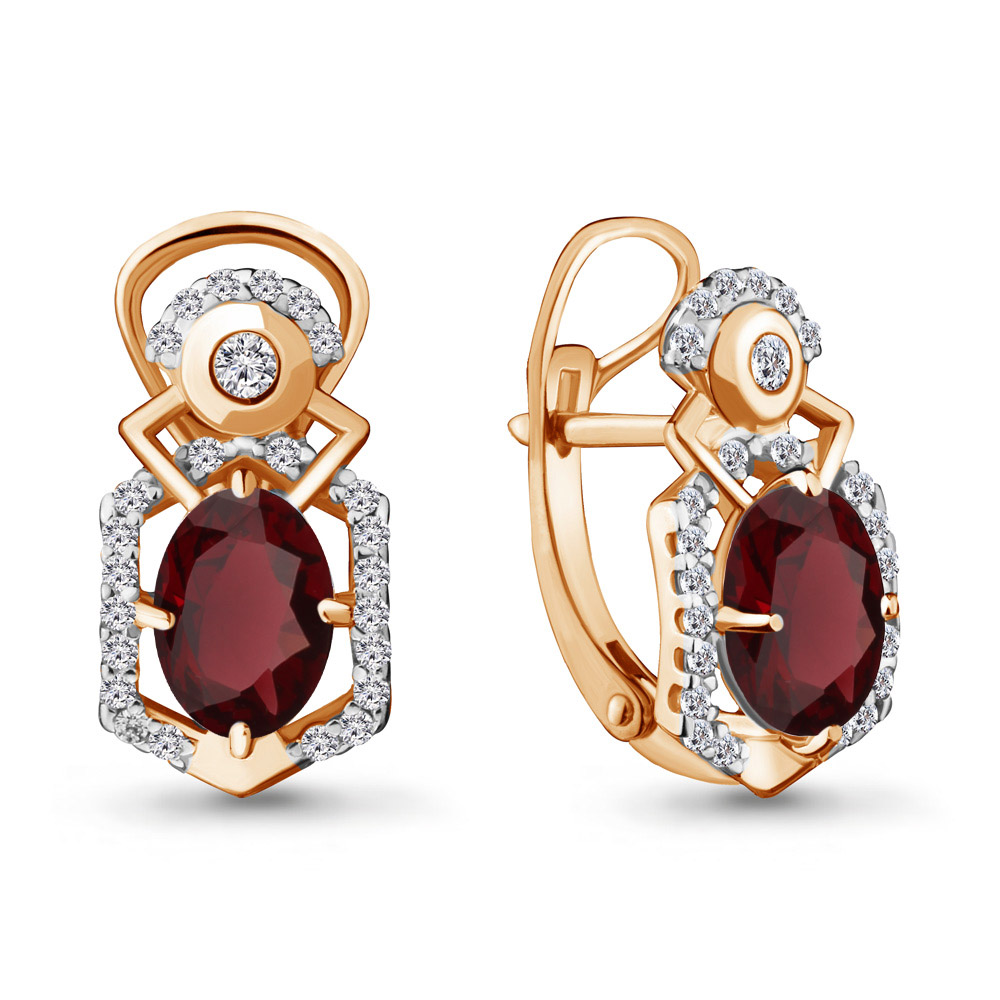 

Серьги из серебра с гранатом Aquamarine 4457203А_925_з, 4457203А_925_з