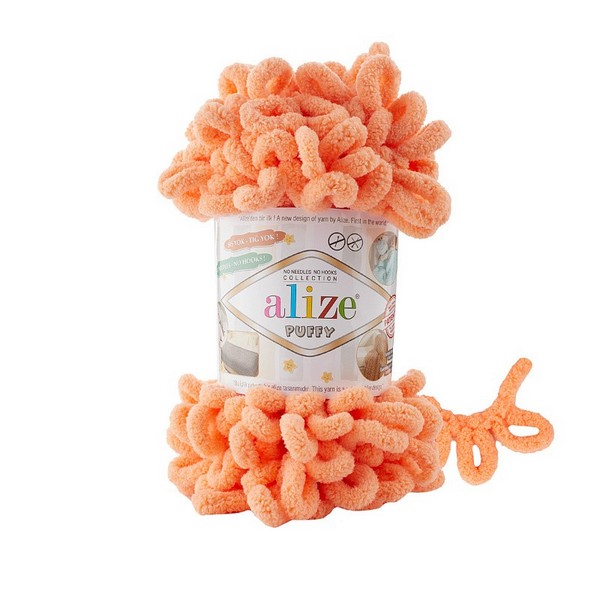 

Пряжа ALIZE Ализе Puffy 5 шт. в упак. цвет дыня ALIZE-PUFFY.034, 9.5 м от, Оранжевый