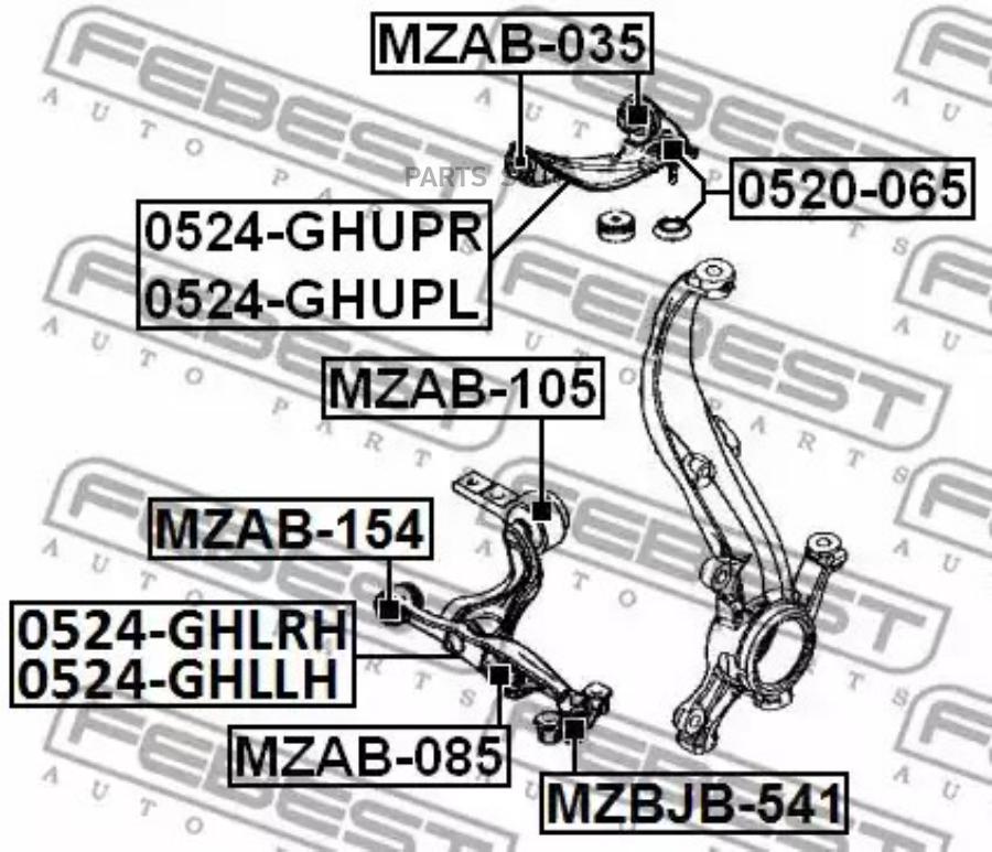 

Рычаг передний нижний R MAZDA ATENZA SEDAN SPORT GH 2007-2009 FEBEST 0524-GHLRH