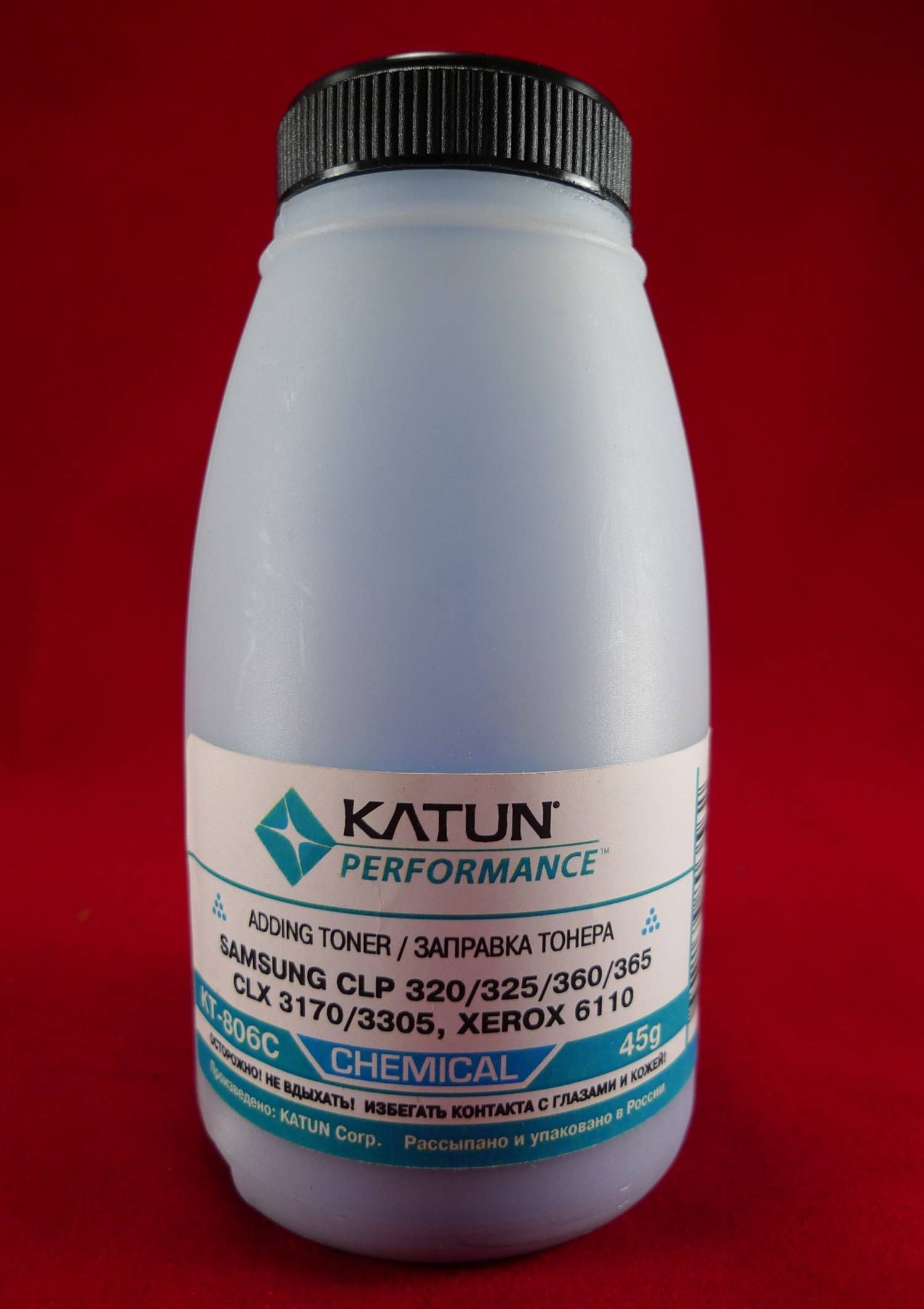 

Тонер Katun KT-806С, Голубой, SAMSUNG CLP 320/325/360/365, CLX 3170/3305, Xerox 6110 Cyan, химический