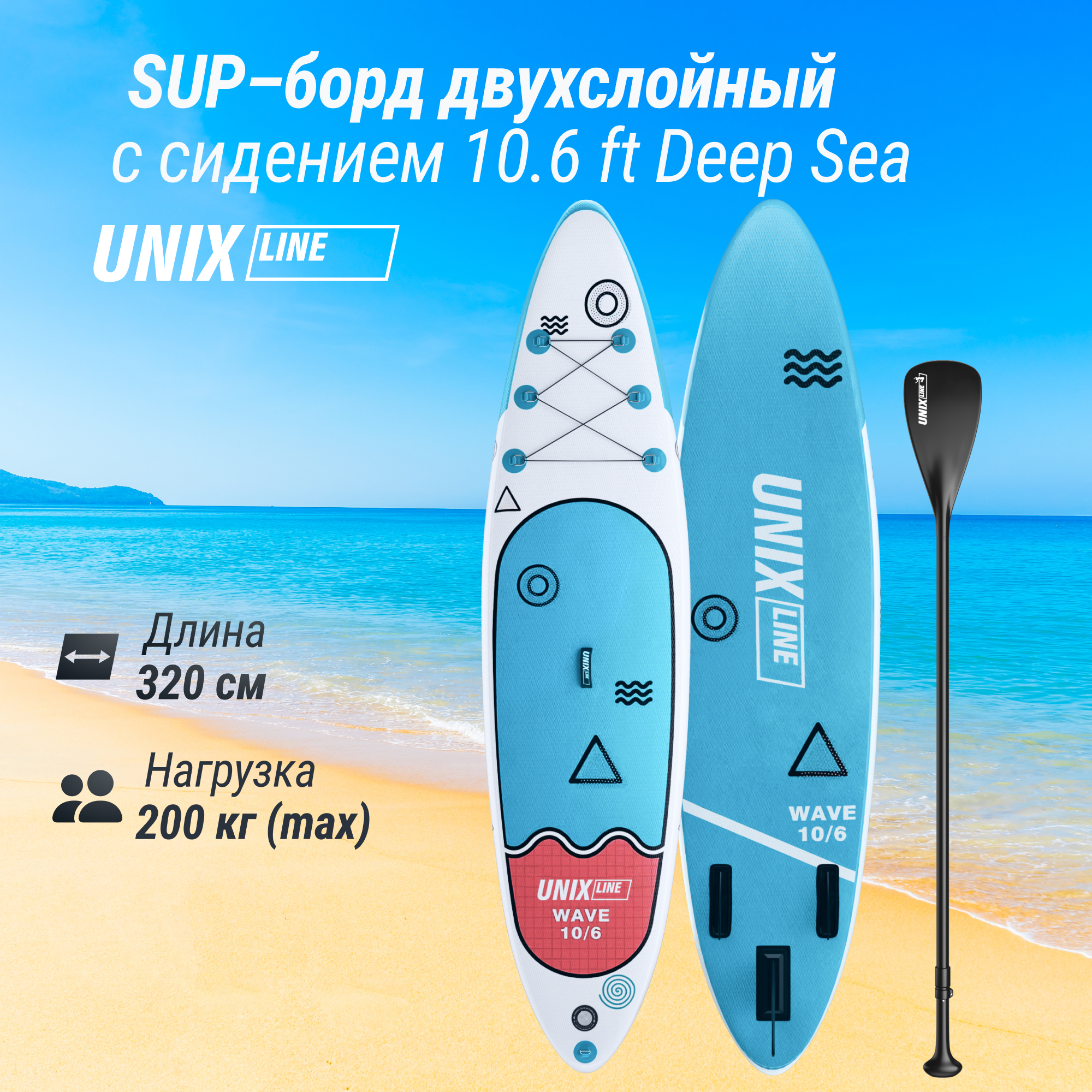 SUP-борд UNIX Line Deep Sea 320 cm 29890₽