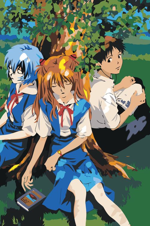 

Картина по номерам «Evangelion Евангелион: Аска, Рей Аянами и Синдзи Икари», Evangelion Евангелион: Аска, Рей Аянами и Синдзи Икари