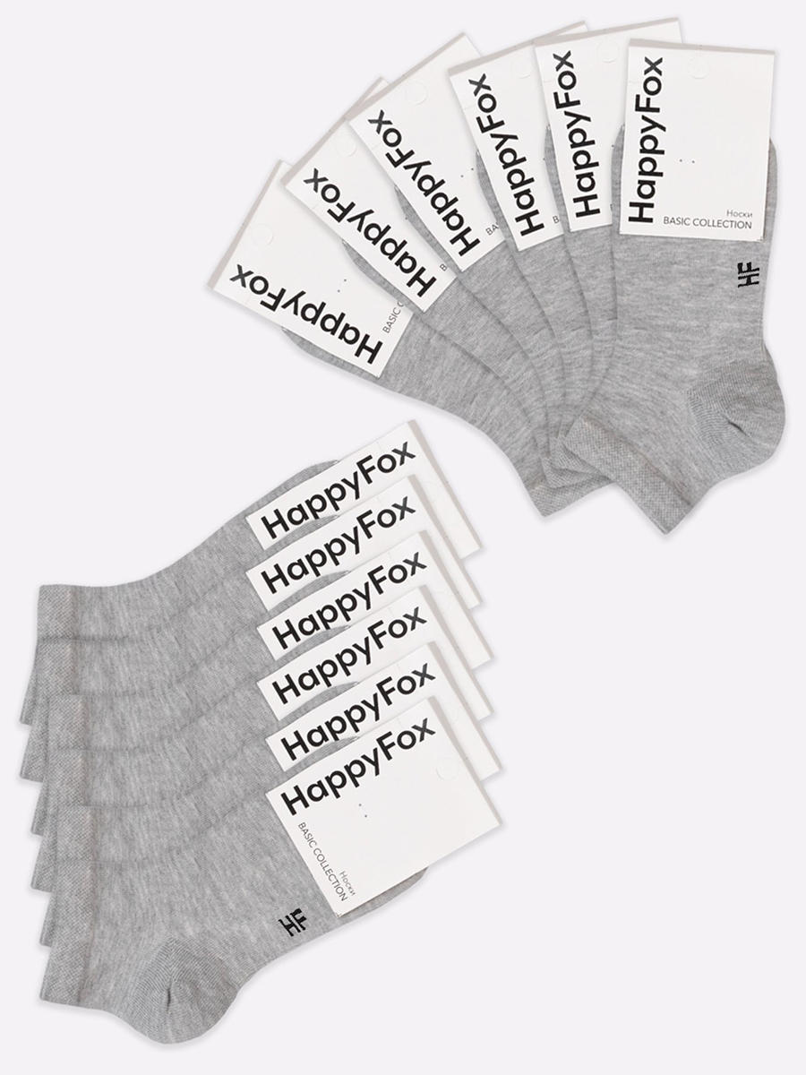 Комплект носков мужских Happy Fox HFET2003NB серых 29-31, 12 пар