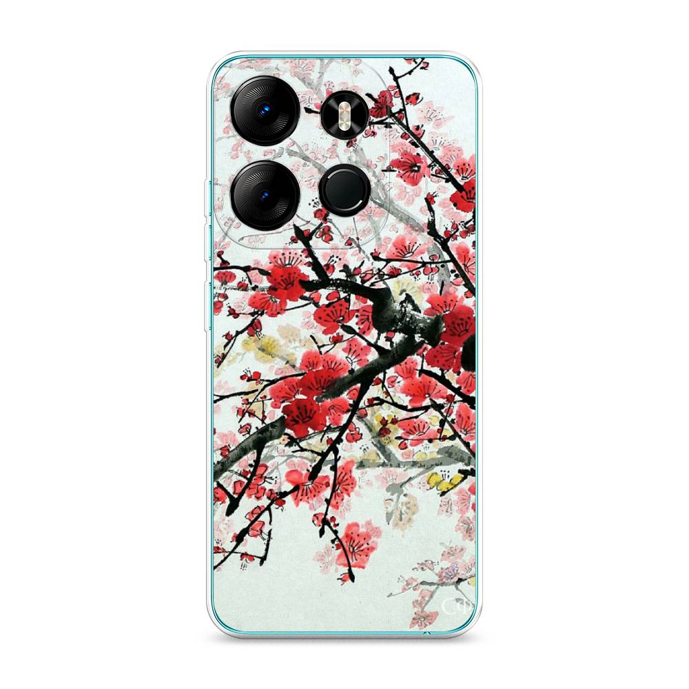 

Чехол Awog на Tecno Pop 7 Pro "Сакура", Розовый;черный, 303450-4