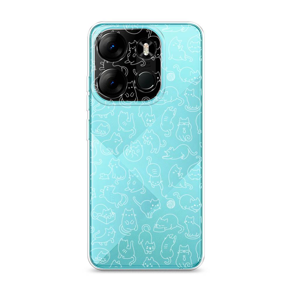 

Чехол Awog на Tecno Pop 7 Pro "Шкодливые котики", Прозрачный;бежевый, 303450-2