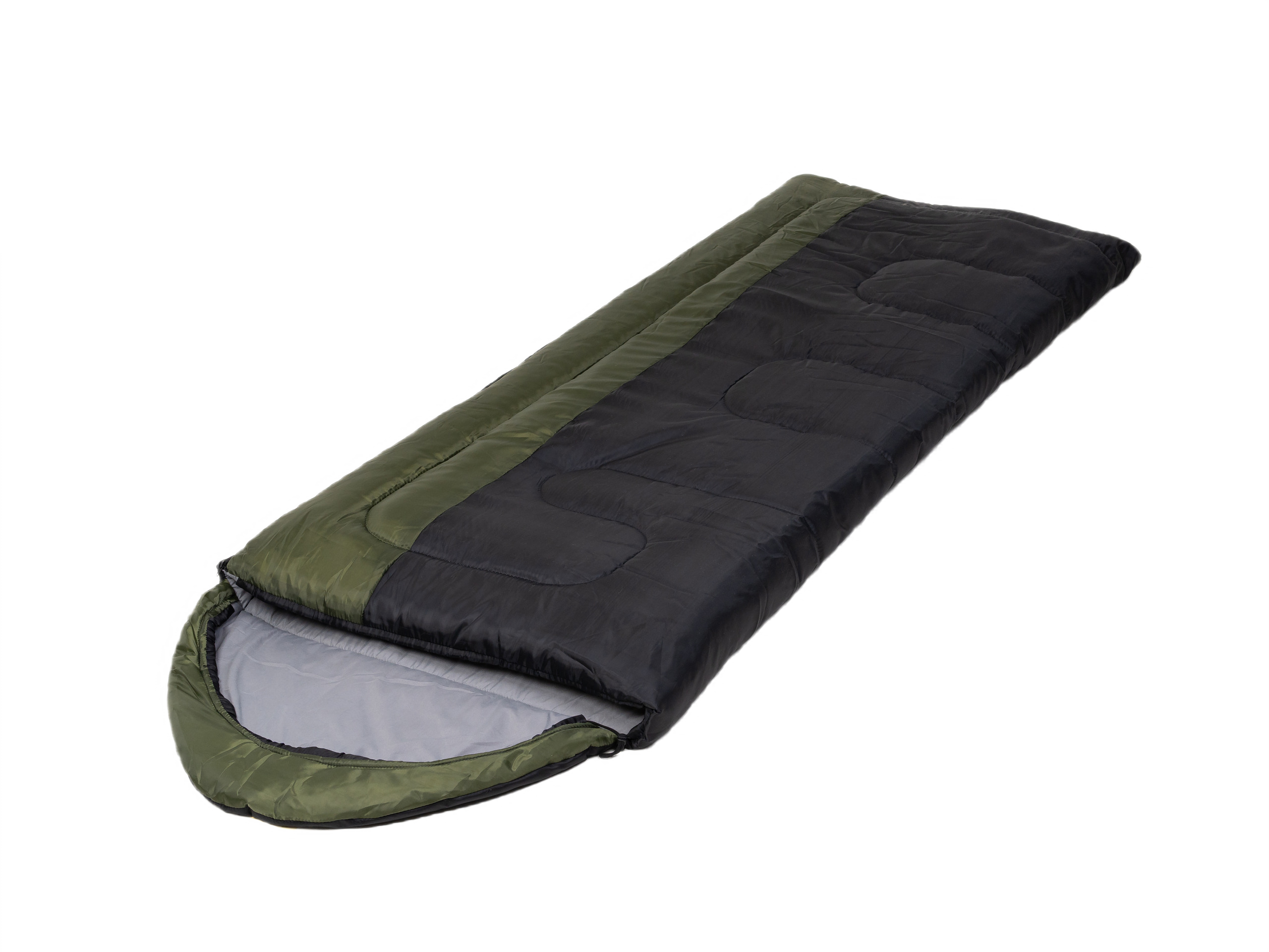 Спальный мешок ALASKA camping plus c подголовником до -15 левый зеленый
