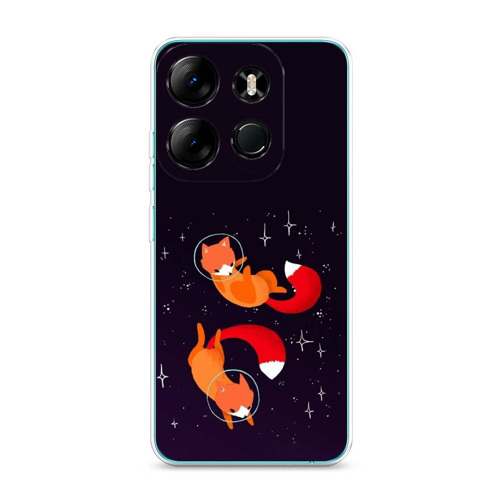 

Чехол Awog на Tecno Pop 7 Pro "Лисы космонавты", Оранжевый, 303450-4