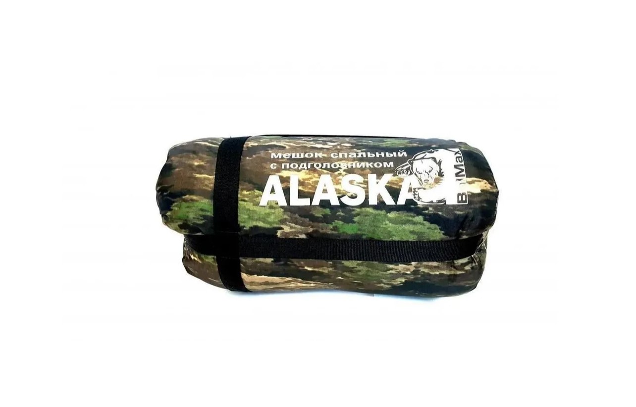 Спальный мешок ALASKA standart  c подголовником до -5 однотонный