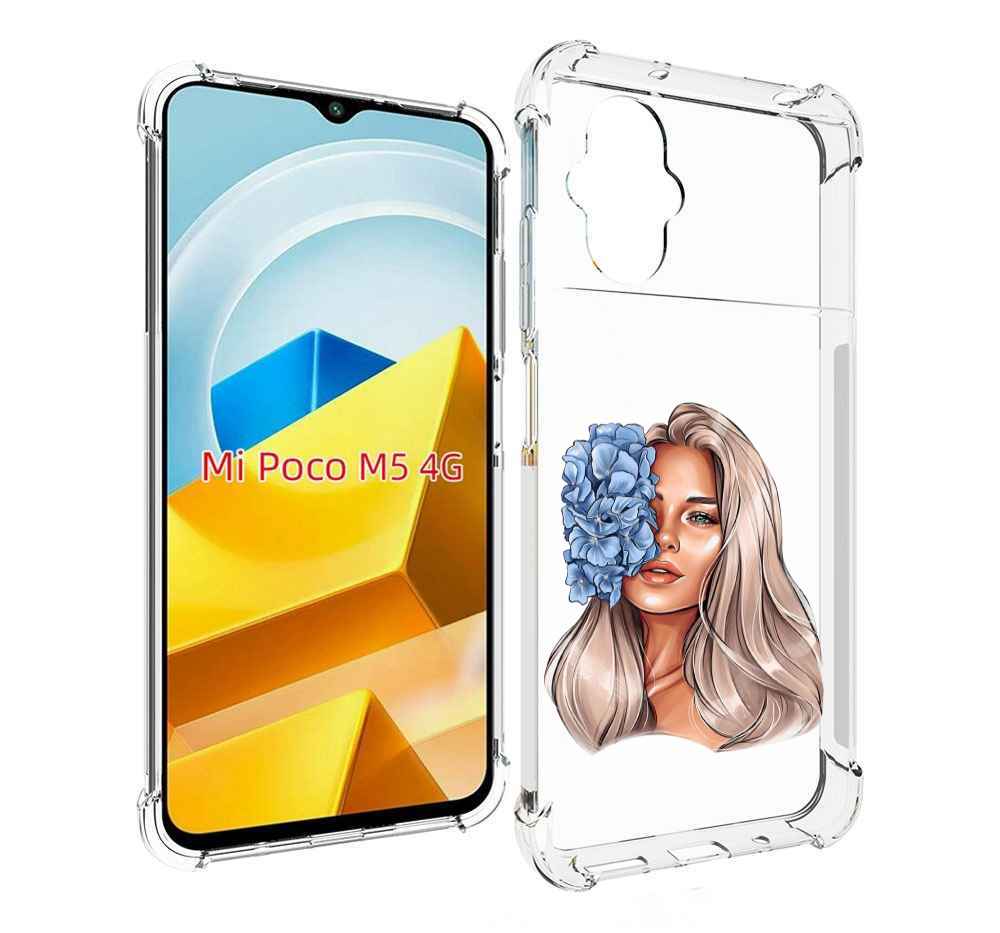 

Чехол MyPads Tocco для Xiaomi M5 блондинка-с-голубыми-цветами женский, Прозрачный, Tocco