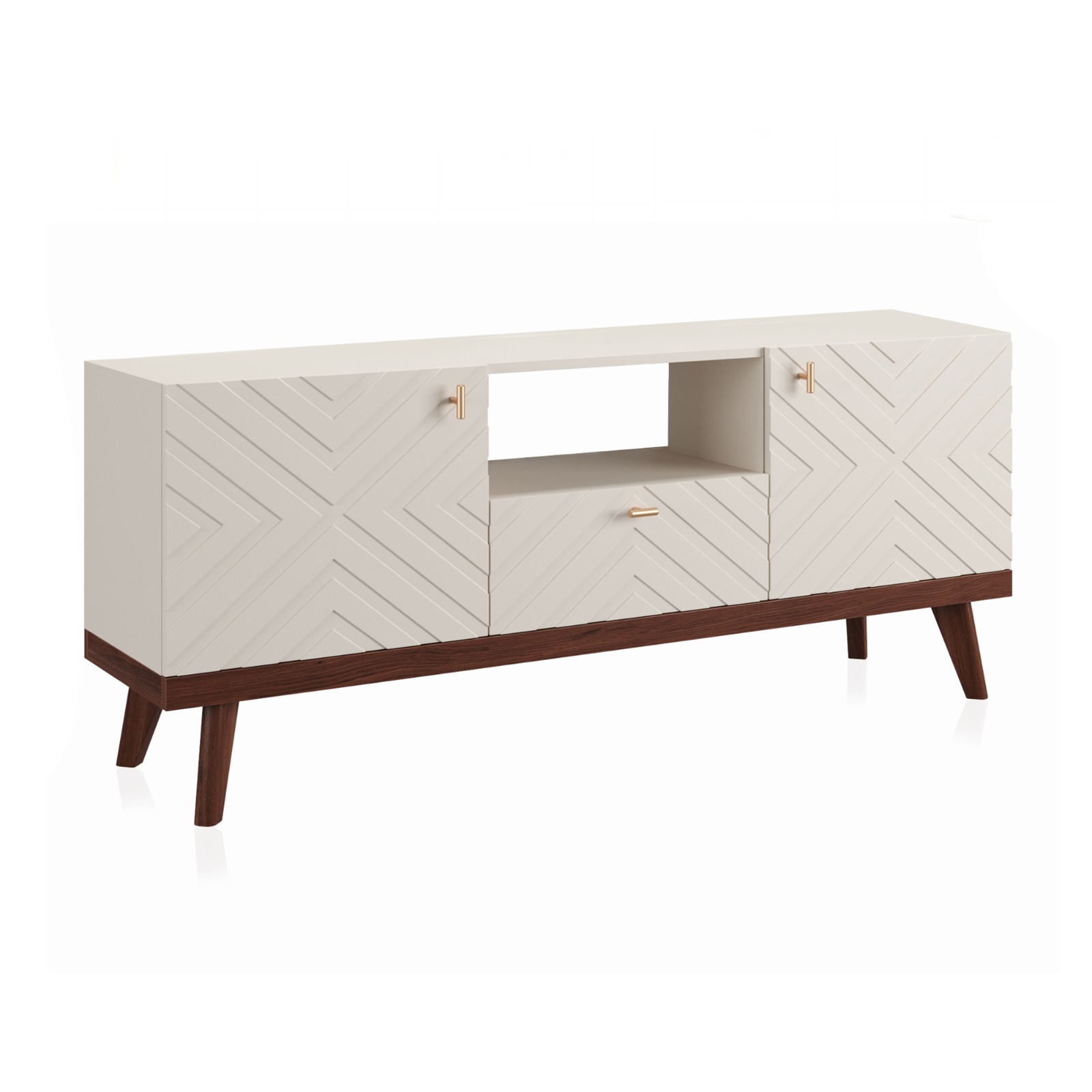 Тумба под ТВ Сканди Puzzlemebel для ТВ до 65 дюймов Альба бежевая