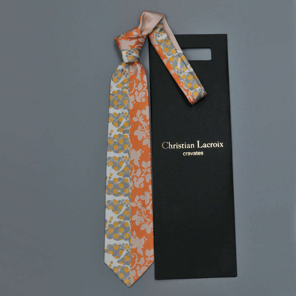 

Галстук мужской Christian Lacroix 836067 оранжевый/серый, 836067
